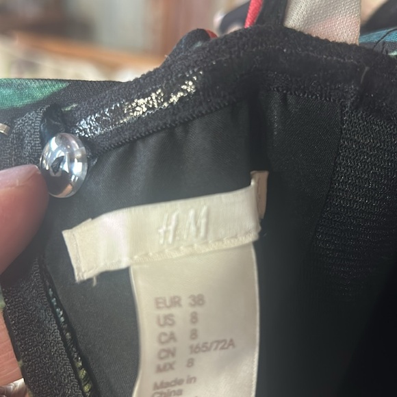 H&M Black Floral Jumpsuit with Spaghetti Straps and Ruffle - Picture 10 of 12